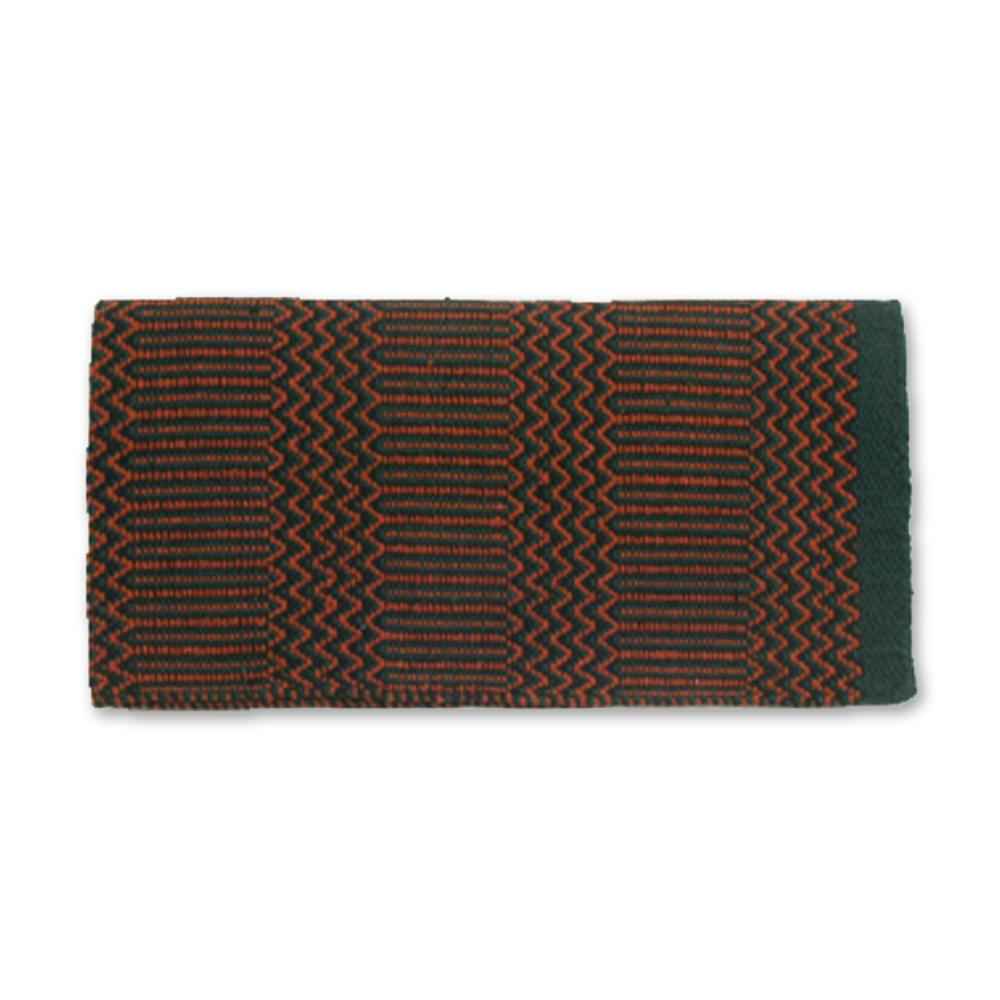 1340-12 Double Weave 32x64 Acrylic Blend Saddle Blanket Hunter Green And Rust