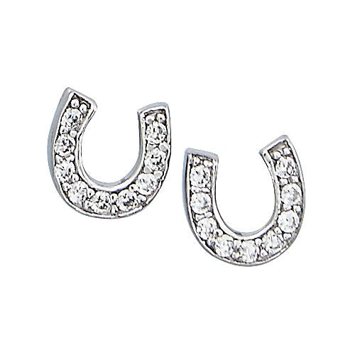 AWST Int'l Sterling Silver Mini Horseshoe Earrings