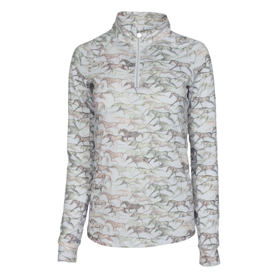 Dapplebay Galloping Watercolor 1/4 Zip Riding Top