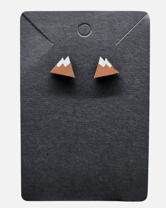 Hand-Painted Mountain Stud Earrings
