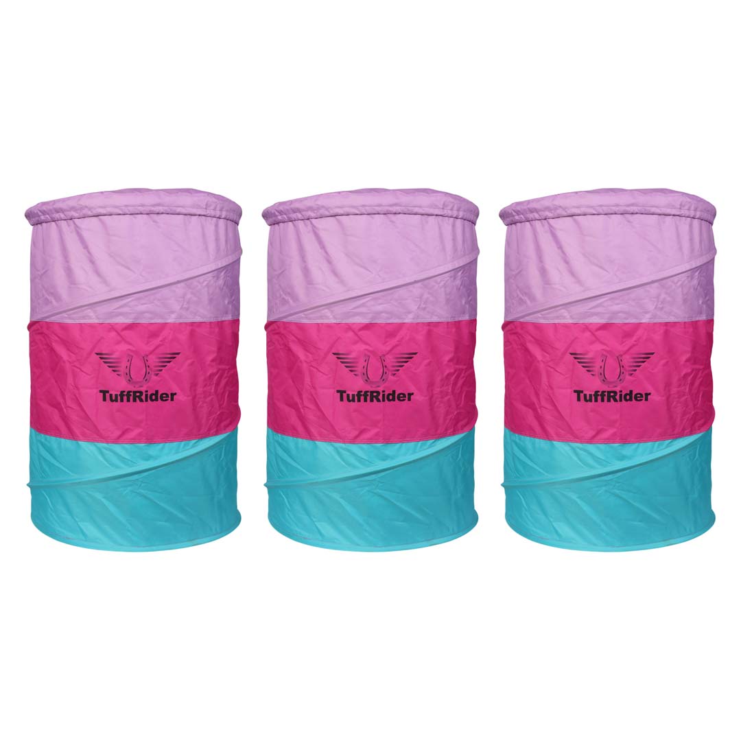 TuffRider Free-Standing Collapsible Barrel Racing Training Barrels – Set of 3 – Complete Portable Practice Barrels (Not Covers)