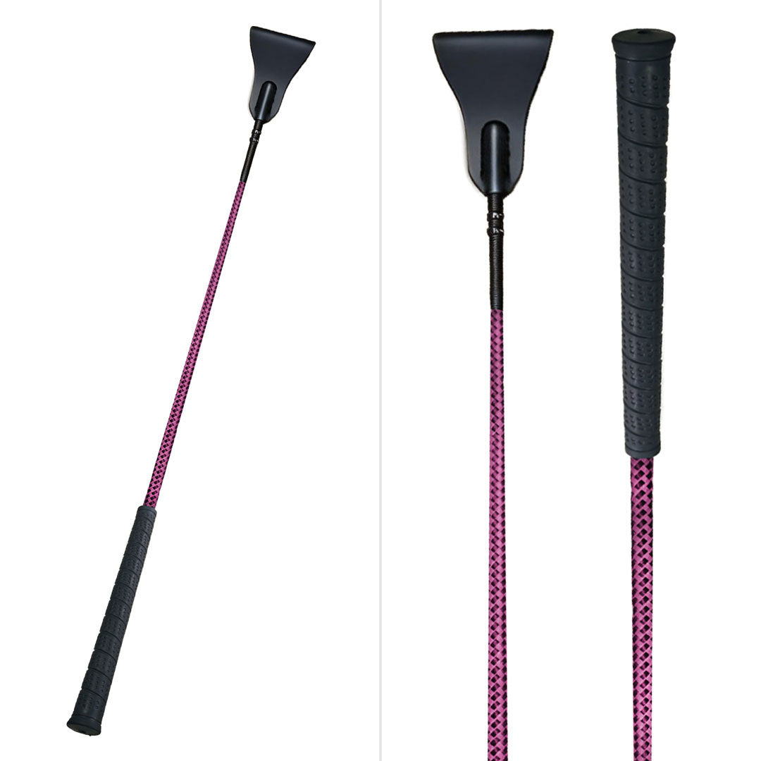 TuffRider 26" Two-Tone Weave Riding Crop with No-Slip Rubber Grip