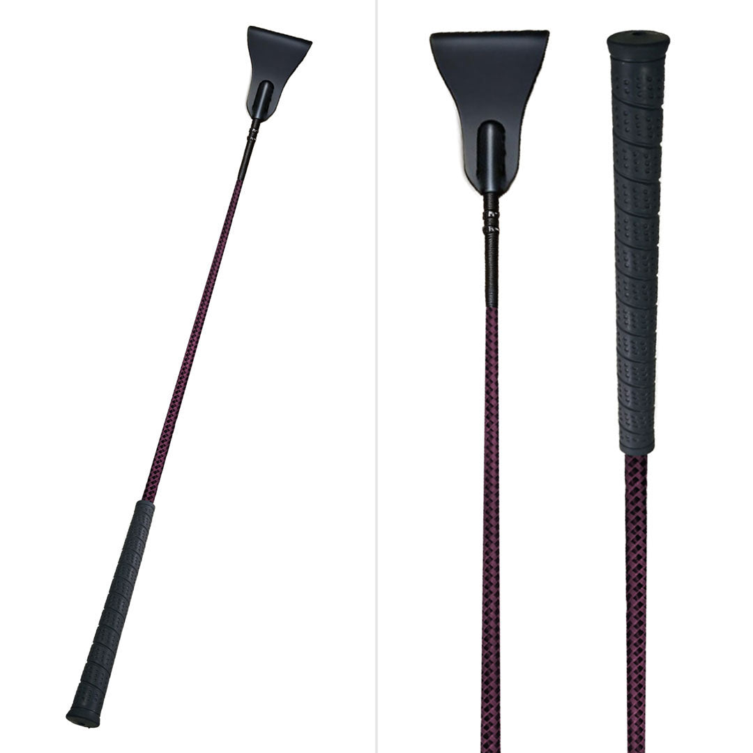 TuffRider 26" Two-Tone Weave Riding Crop with No-Slip Rubber Grip