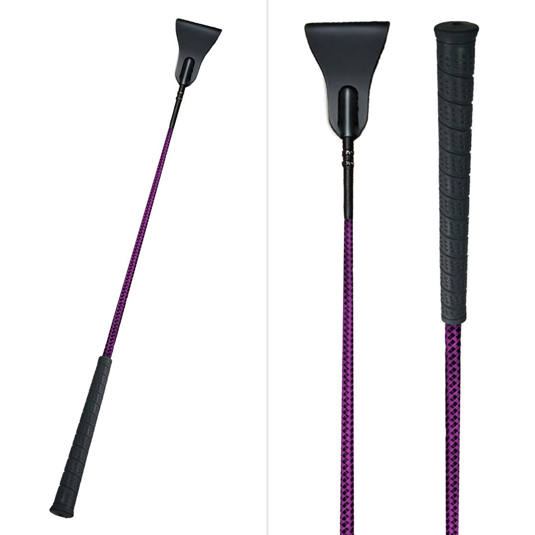 TuffRider 26" Two-Tone Weave Riding Crop with No-Slip Rubber Grip