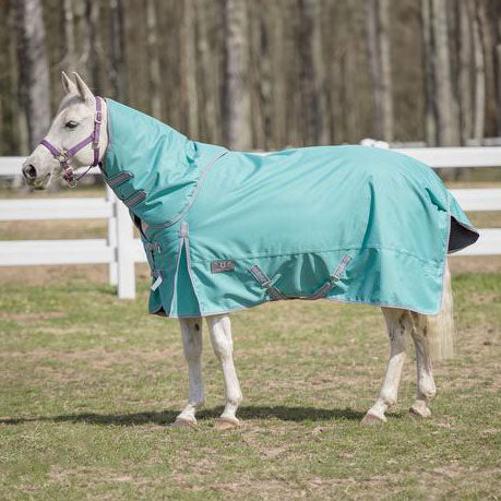 TuffRider 1200 D Comfy Winter Medium Weight Ripstop Turnout Blanket w/ Detachable Neck- 200 GSM