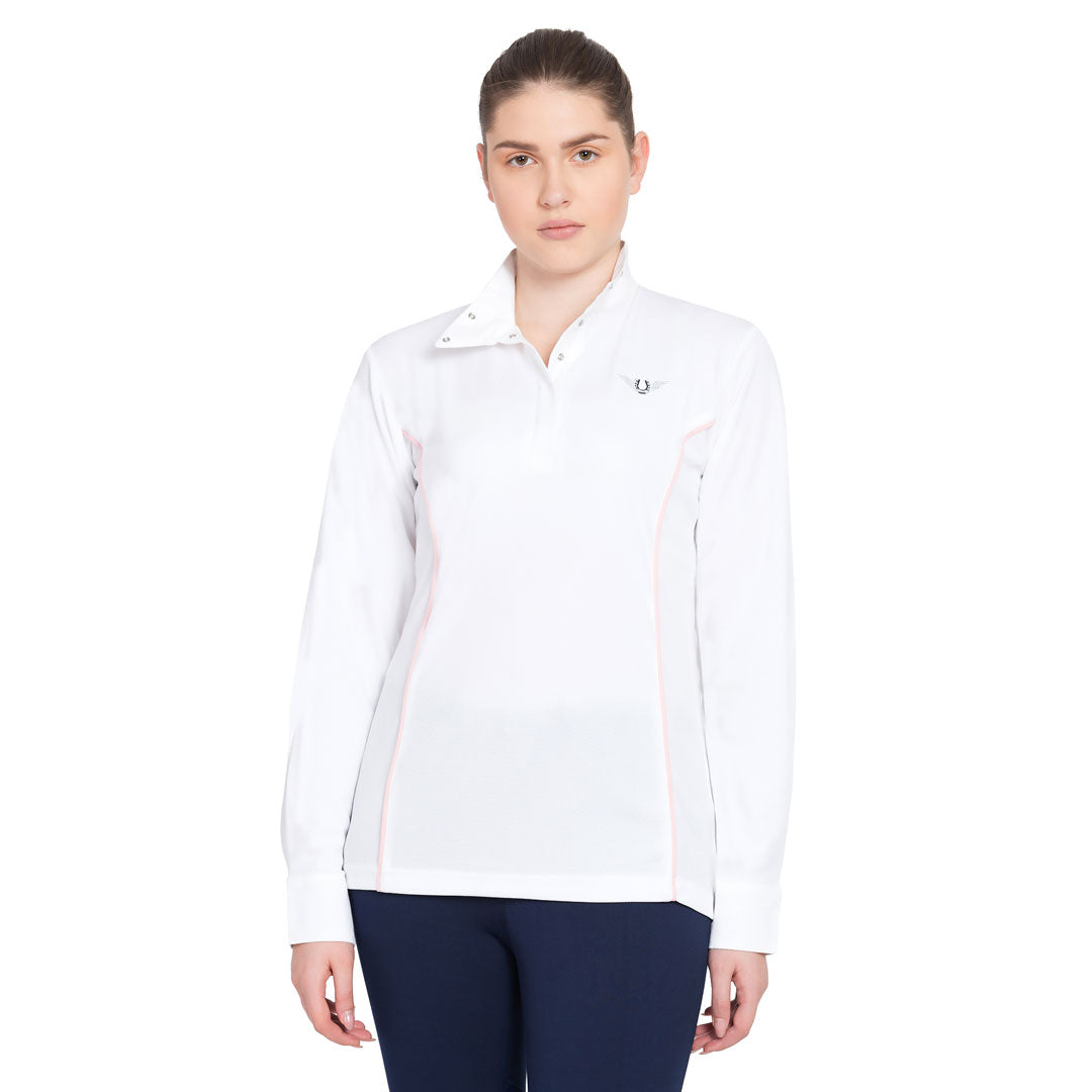 TuffRider Ladies Kirby Kwik Dry Long Sleeve Show Shirt - Sunset Bay Equestrian