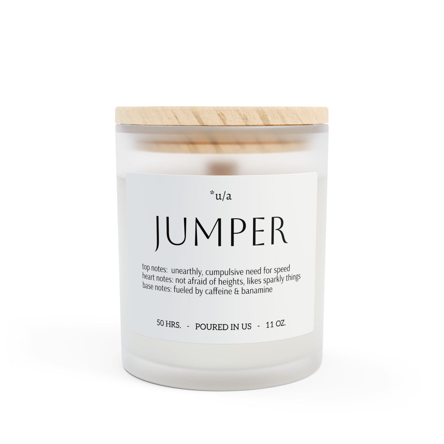Frosted Glass Candle, 11oz - Jumper