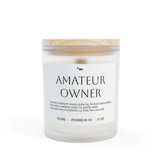 Frosted Glass Candle, 11oz - Amateur Owner