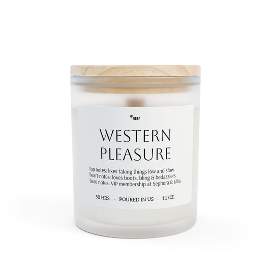 Frosted Glass Candle, 11oz - Western Pleasure