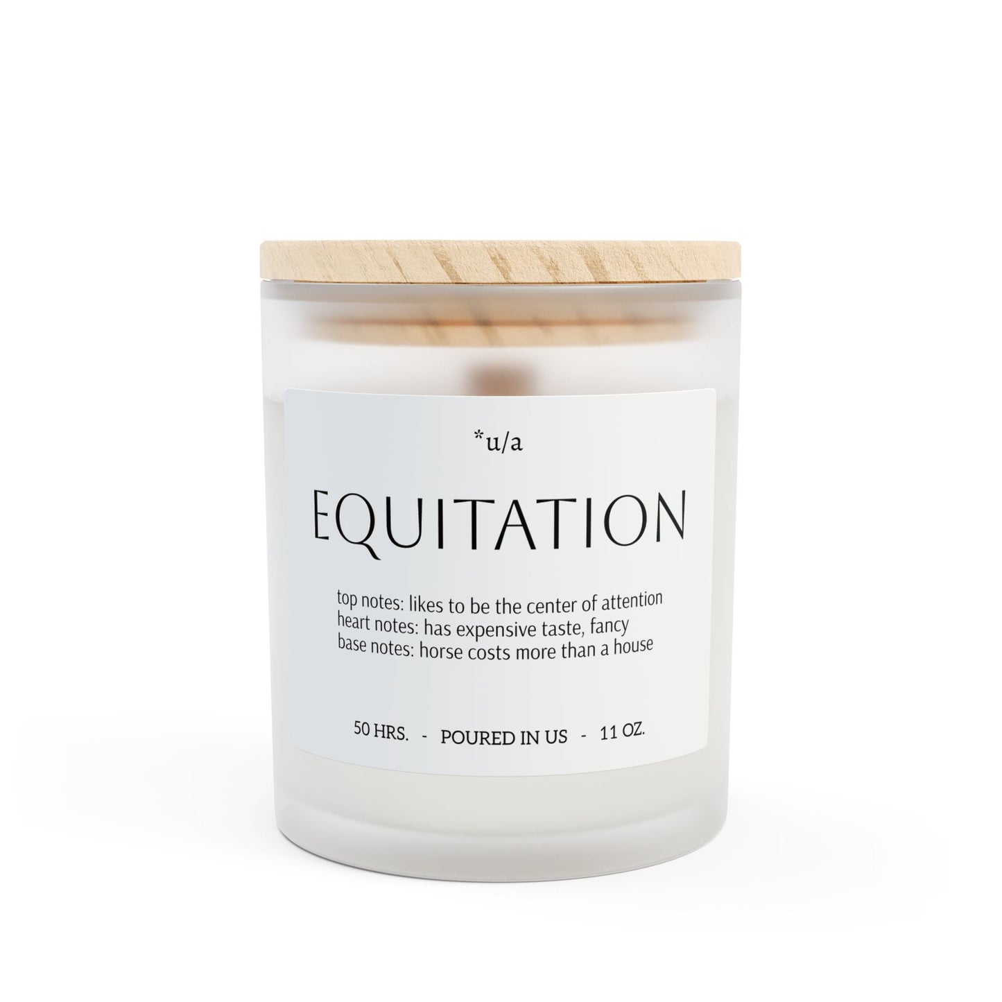 Frosted Glass Candle, 11oz - Equitation