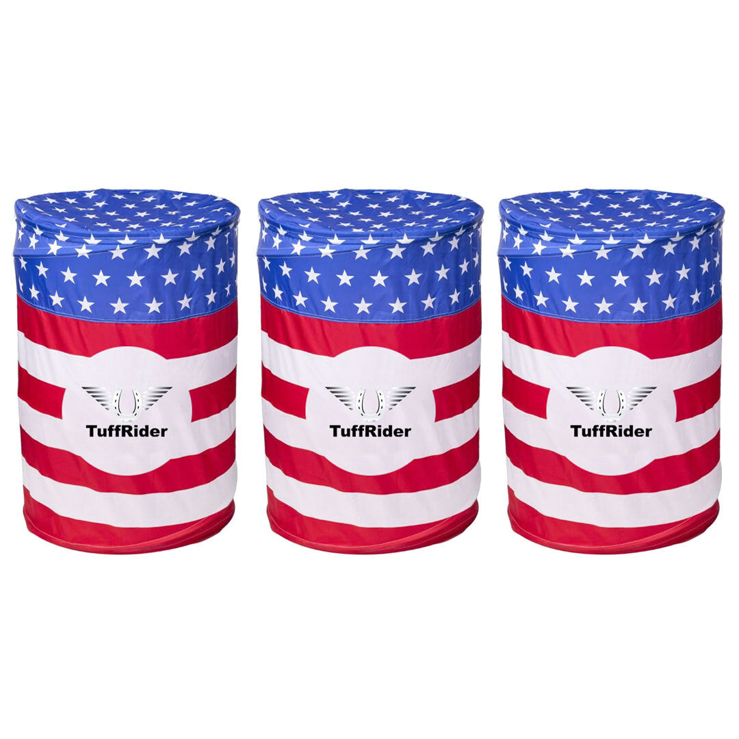 TuffRider Free-Standing Collapsible Barrel Racing Training Barrels – Set of 3 – Complete Portable Practice Barrels (Not Covers)