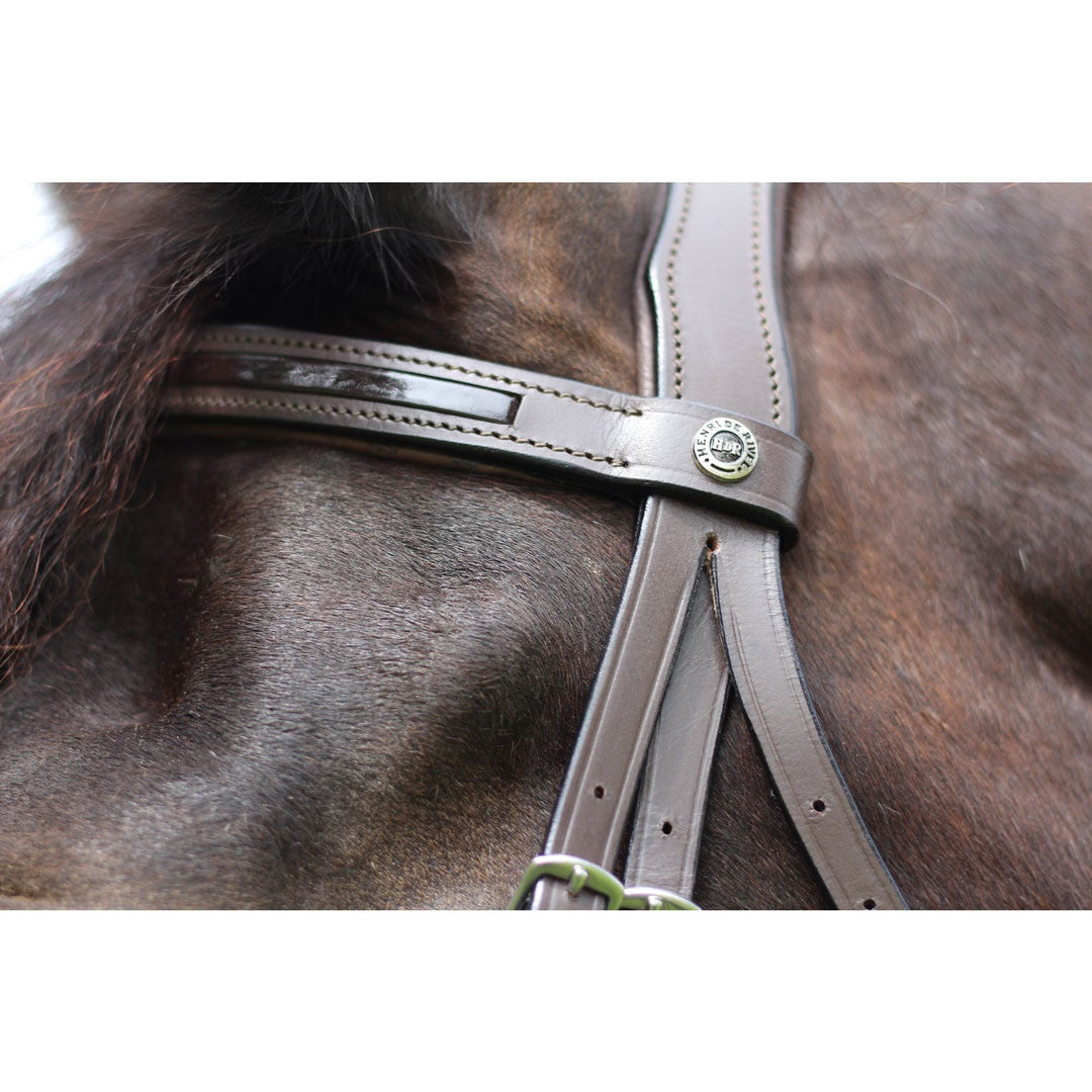 Henri de Rivel Pro Piaffe Mono Crown Bridle with Flash Noseband with Patent Leather