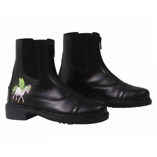 TuffRider Childrens Unicorn Front Zip Paddock Boots Black