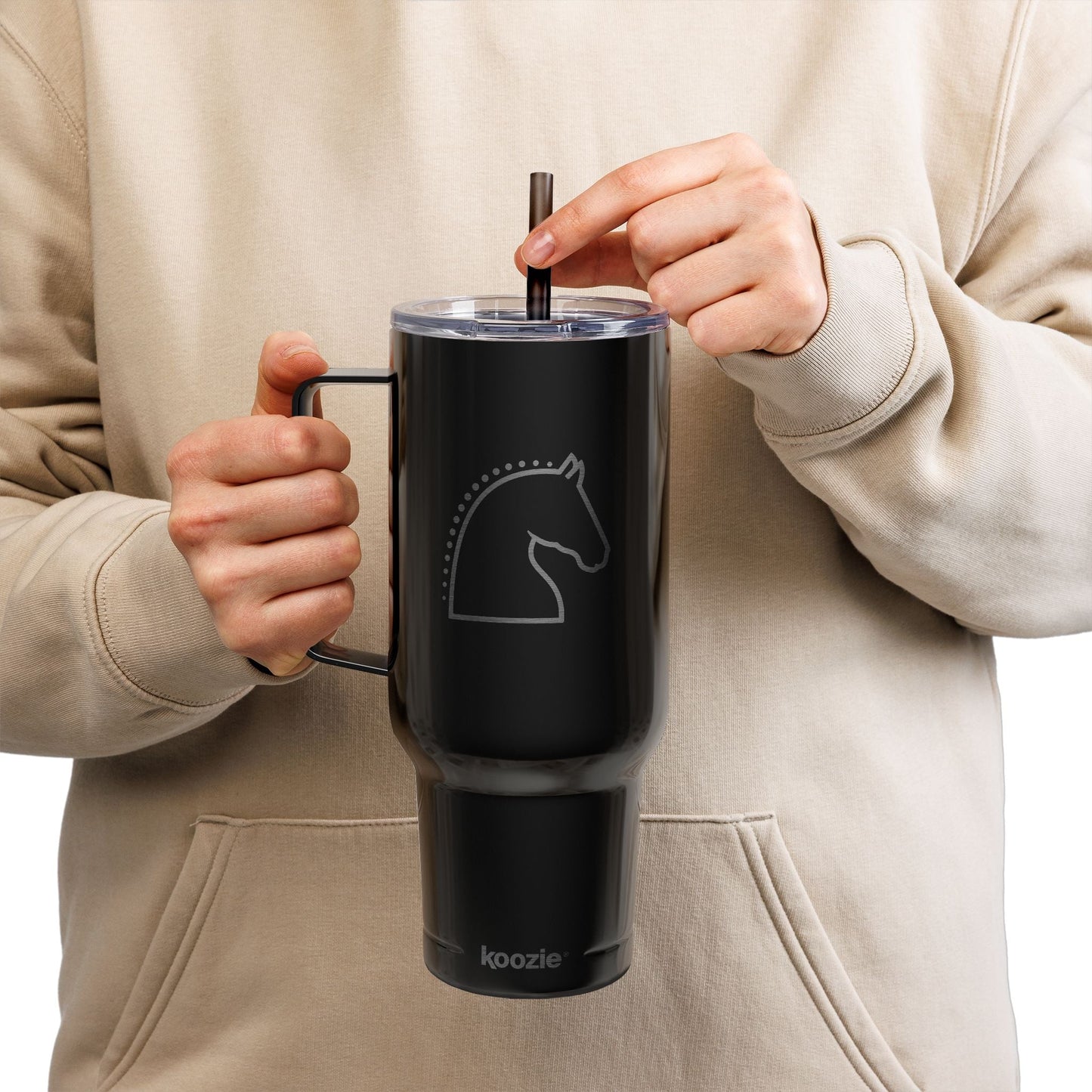 Insulated Tumbler with Lid, 40oz (Engraving) - Horse Bust