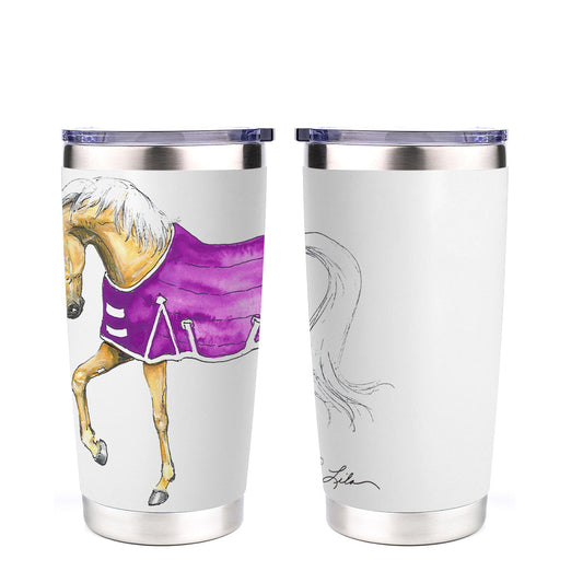 AWST Int'l 20 oz Stainless Steel Tumbler-Lila Palomino Horse - Sunset Bay Equestrian