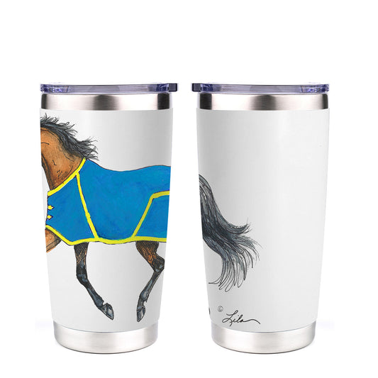 AWST Int'l 20 oz Stainless Steel Tumbler-Lila Bay Horse - Sunset Bay Equestrian