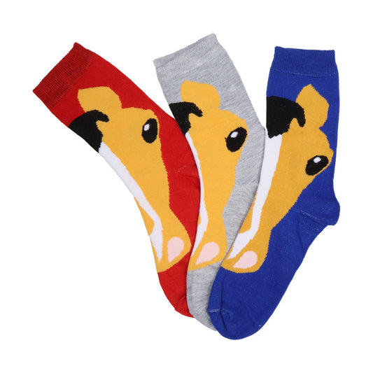 AWST Int'l Ladies Horse Face Buckskin Crew Socks - Sunset Bay Equestrian