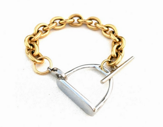 Awst Int'l Two-tone Chunky Stirrup Bracelet - Sunset Bay Equestrian