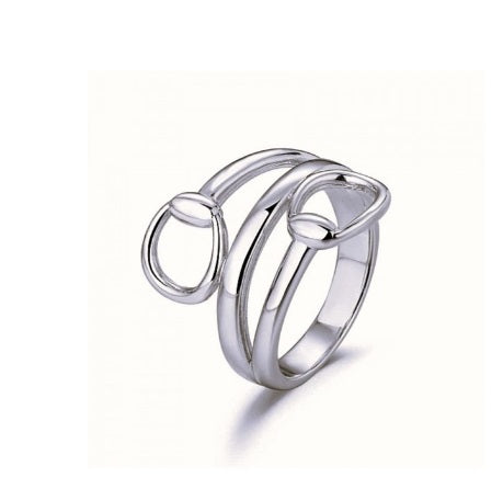 AWST Int'l Snaffle Bit Sterling Silver Wrap Ring - Sunset Bay Equestrian