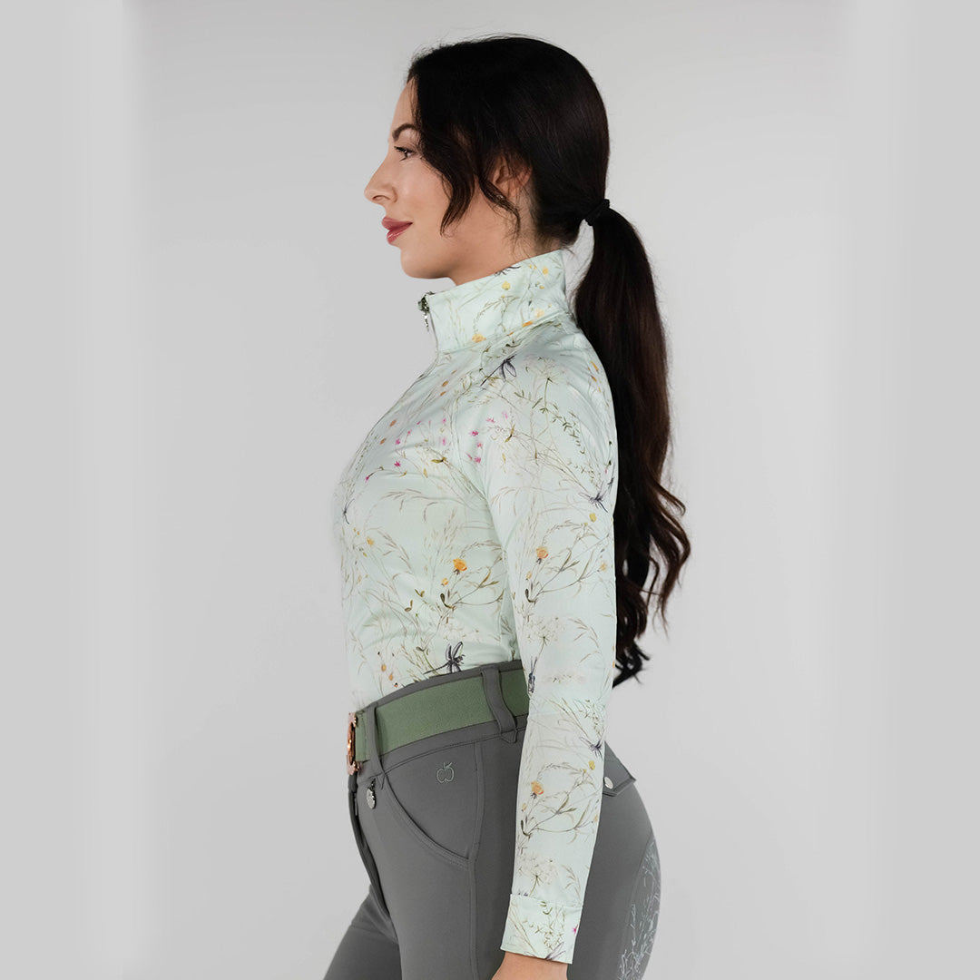 Dapplebay Dragonfly Meadow 1/4 Zip Riding Top - Long Sleeve - Sunset Bay Equestrian