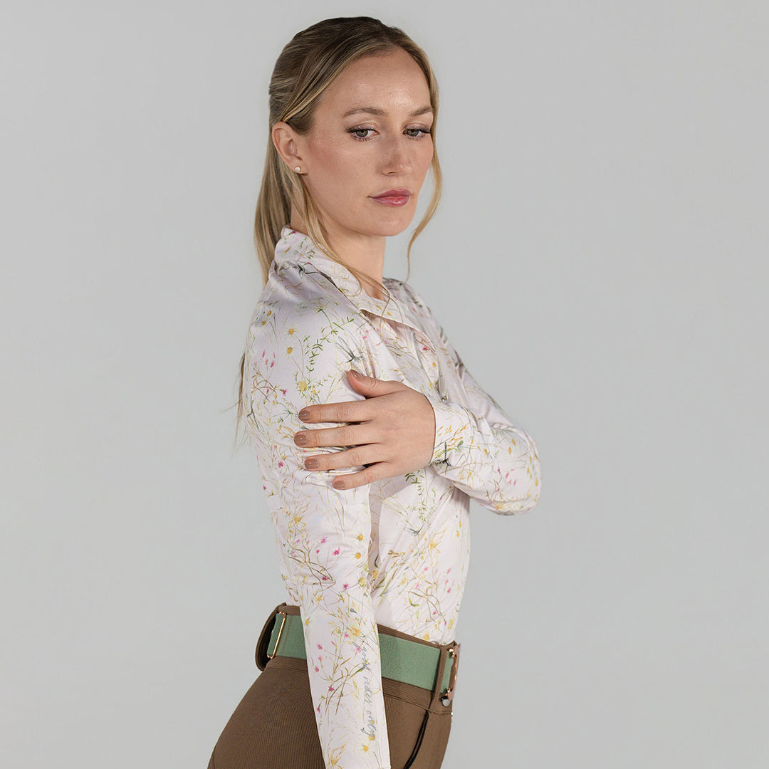 Dapplebay Dragonfly Meadow 1/4 Zip LS Riding Top-Light Pink