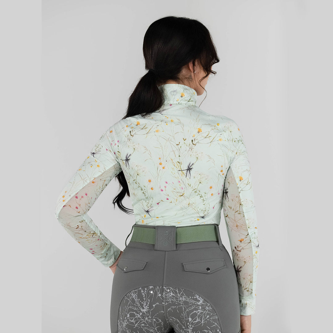 Dapplebay Dragonfly Meadow 1/4 Zip Riding Top - Long Sleeve - Sunset Bay Equestrian