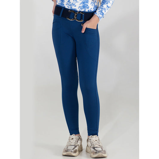Dapplebay Kids Equestrian Toile Essential Tights-Bright Navy - Sunset Bay Equestrian