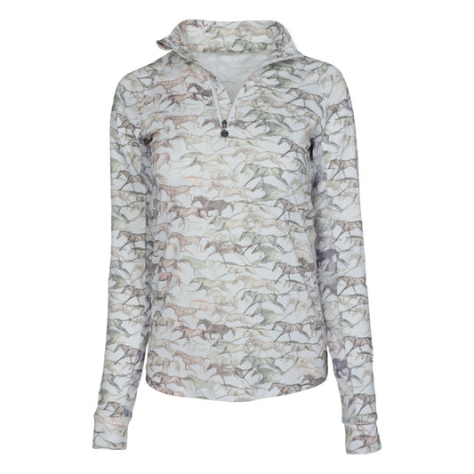 Dapplebay Galloping Watercolor 1/4 Zip Riding Top