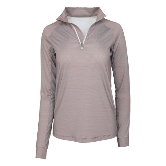 Dapplebay Stripe 1/4 Zip Riding Top