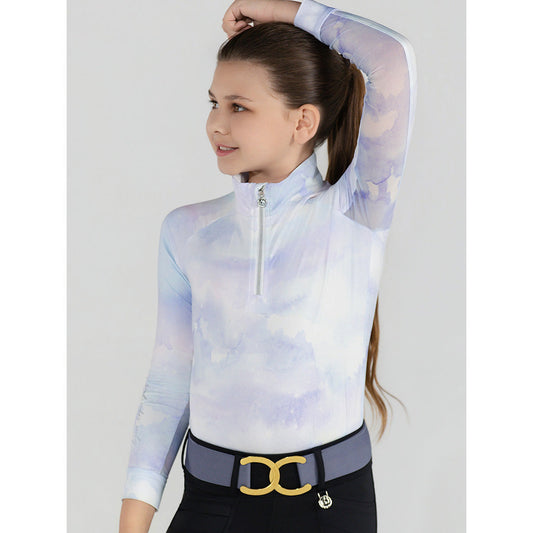 Dapplebay Kids Opalite Skies 1/4 Zip LS Riding Top - Sunset Bay Equestrian