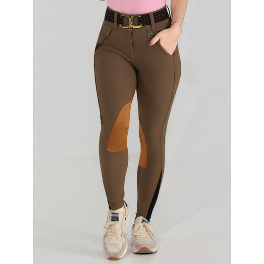Dapplebay Sport Suede Knee Patch Breeches-Chestnut - Sunset Bay Equestrian