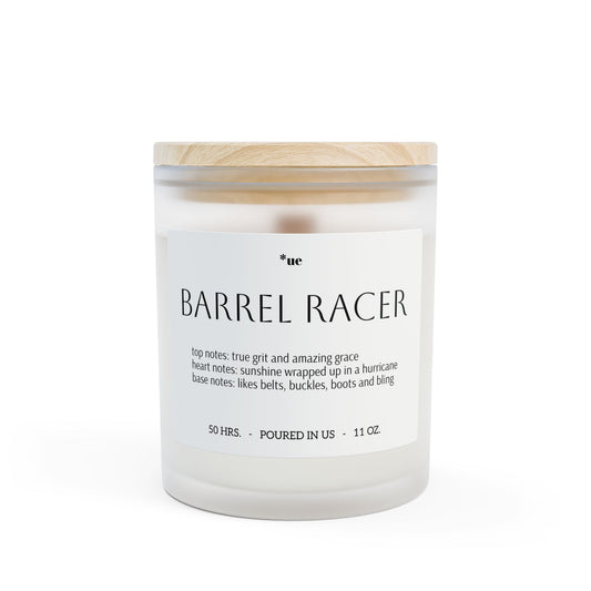 Frosted Glass Candle, 11oz - Barrel Racer