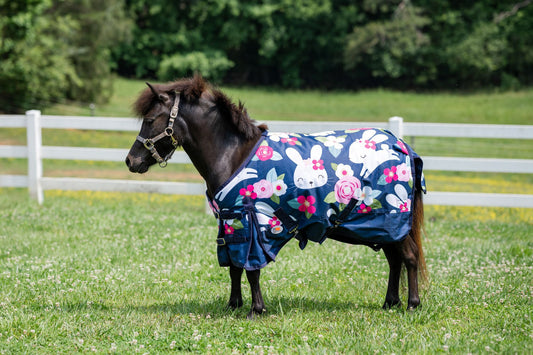 Miller's Standard Neck Rabbit Print Mini Turnout Blanket 1200D 200 GSM Polyfill - Sunset Bay Equestrian