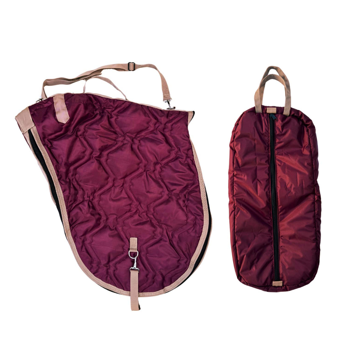 AJ Tack English Padded Saddle and Bridle Carrier Set - Sunset Bay Equestrian