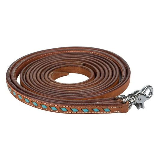 Tabelo Contest Reins with Buckstitching Chestnut