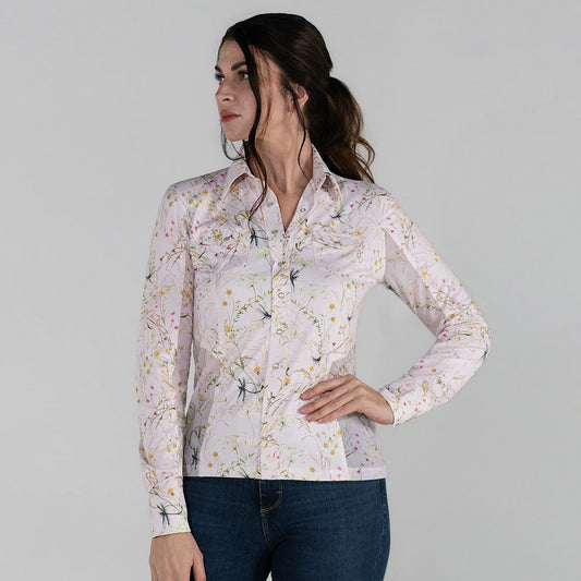 Dapplebay Dragonfly Meadow Western Riding Top-Light Pink - Sunset Bay Equestrian