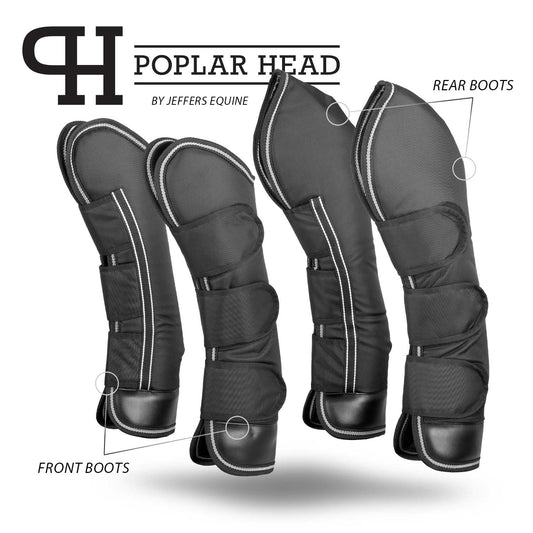 Jeffers Poplar Head Horse Shipping Boots, 4-Pack with Carry Bag