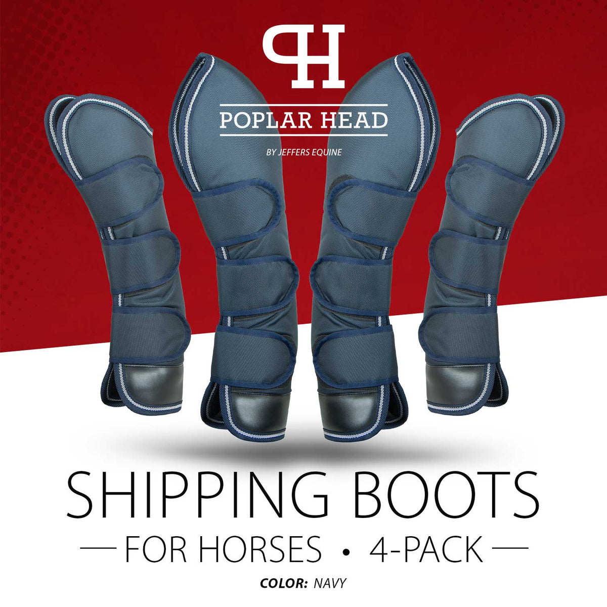 Jeffers Poplar Head Horse Shipping Boots, 4-Pack with Carry Bag