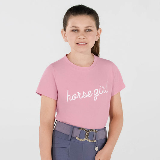 Dapplebay Kids Horse Girl Tee-Ballet Pink - Sunset Bay Equestrian